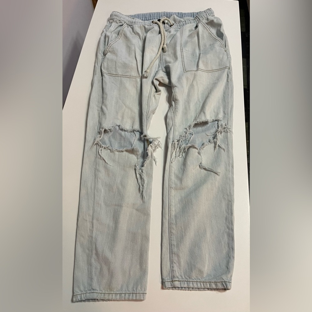 One Teaspoon Shabbies Drawstring Boyfriend Jeans sz M